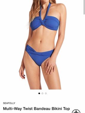 Seafolly Royal Blue Twist Bandeau Bikini Set
